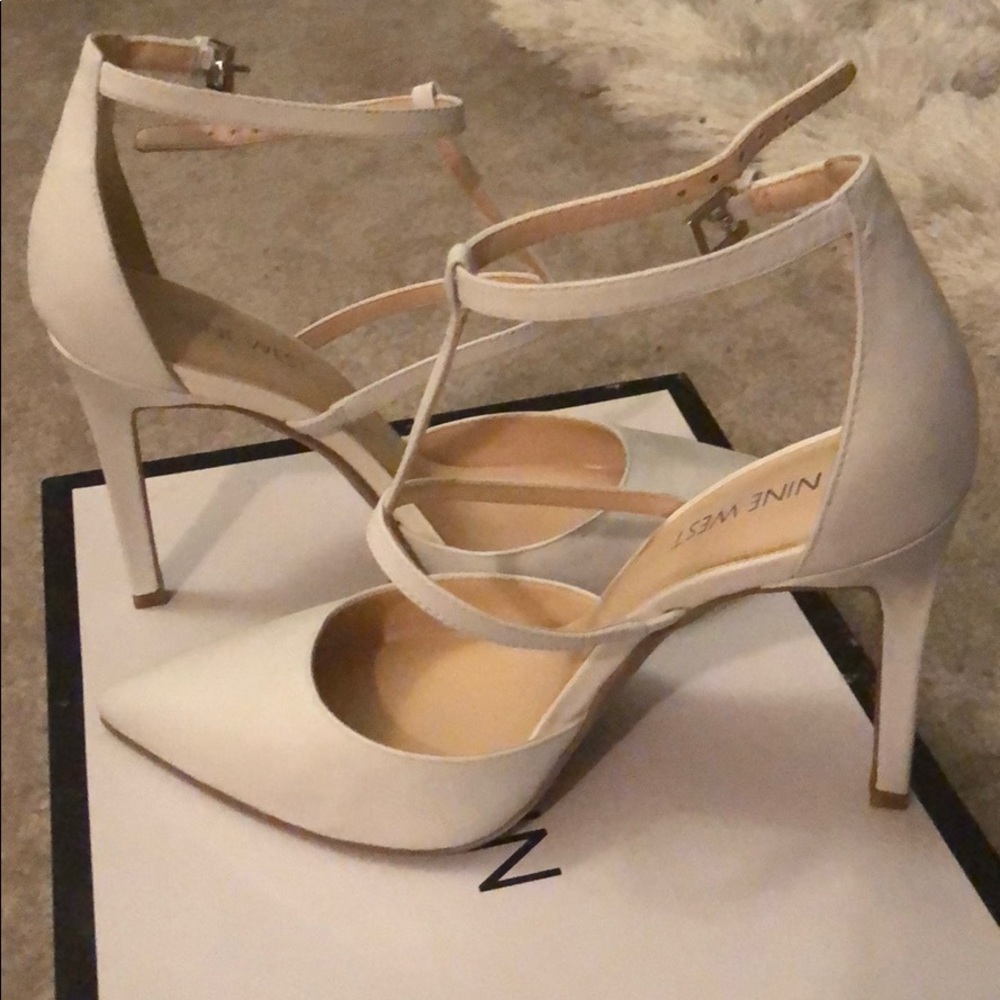 White T Strap pump